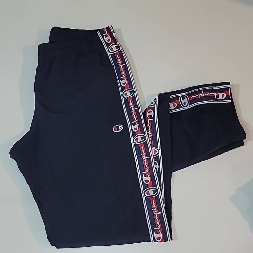 CHAMPION Retro Side Stripe Logo Trackpants Joggers Training Pants Y2k